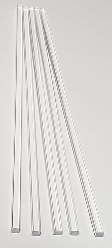 5 Pcs 1/4" x 1/4" x 18" Long Square Clear Acrylic PLEXIGLASS Plastic Rod - .25" - 6.35mm x 6.35mm in Saudi Arabia