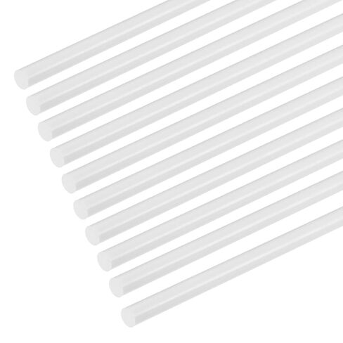 10-Pack Round Plastic Bars Rods, 1mm x 250mm ABS Smooth Plastic Tube for DIY Craft Sticks/Sand Table Model/Scene Making, Easy to Cut and Paint[White] in Kuwait