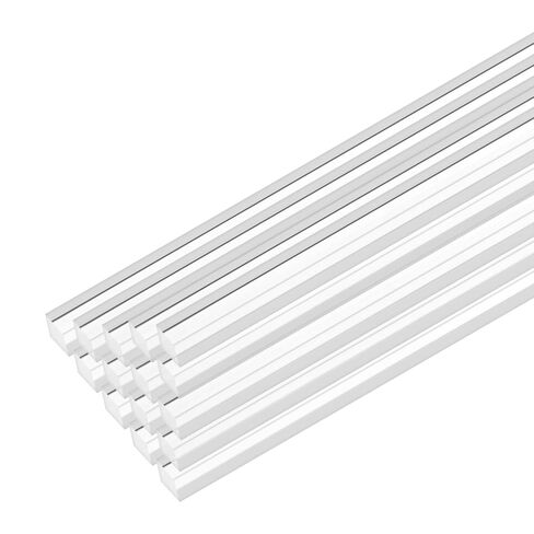 4-Pack Acrylic Square Rods, 11.81 x 0.31 Inch/ 300 x 8 mm Clear Acrylic Dowel Rods Sticks Plastic Sticks Strip for DIY Crafts Lighting Gardening Decorations in Saudi Arabia
