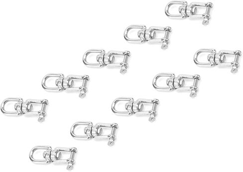 10 Pack Stainless Steel Rotating Snap Swivel Hooks Heavy Duty Double Ended Rigging Hardware for Marine Construction Wire Rope Chains 304 Stainless Steel M5 130kg Capacity in Saudi Arabia