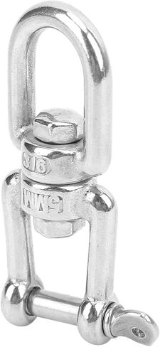 10 Pack Stainless Steel Rotating Snap Swivel Hooks Heavy Duty Double Ended Rigging Hardware for Marine Construction Wire Rope Chains 304 Stainless Steel M5 130kg Capacity in Saudi Arabia