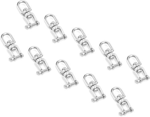 10 Pack Stainless Steel Rotating Snap Swivel Hooks Heavy Duty Double Ended Rigging Hardware for Marine Construction Wire Rope Chains 304 Stainless Steel M5 130kg Capacity in Saudi Arabia