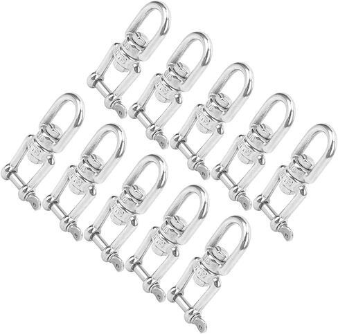 10 Pack Stainless Steel Rotating Snap Swivel Hooks Heavy Duty Double Ended Rigging Hardware for Marine Construction Wire Rope Chains 304 Stainless Steel M5 130kg Capacity in Saudi Arabia