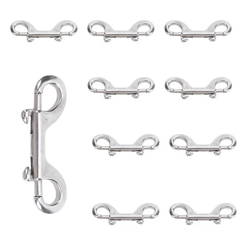BAFOVY Stainless Steel Double Hook Snap, Heavy Duty Clasp for Ropes Chains Leashes Pets, with Thumb Lever for Easy Operation (90mm*10) in Saudi Arabia