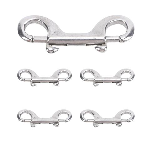 BAFOVY Stainless Steel Double Hook Snap, Heavy Duty Clasp for Ropes Chains Leashes Pets, with Thumb Lever for Easy Operation (90mm*5) in Saudi Arabia
