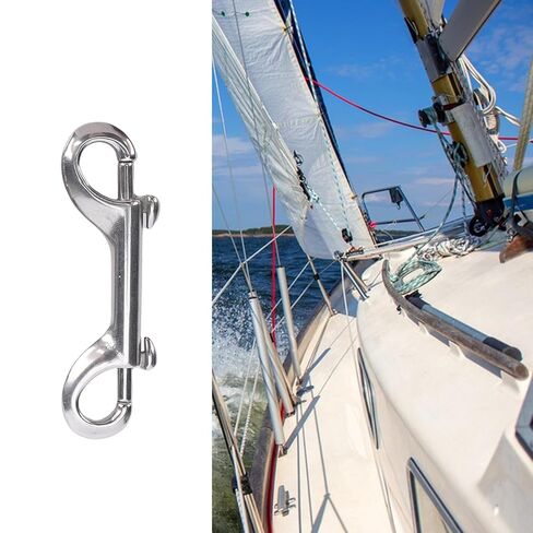 BAFOVY Stainless Steel Double Hook Snap, Heavy Duty Clasp for Ropes Chains Leashes Pets, with Thumb Lever for Easy Operation (90mm*5) in Saudi Arabia