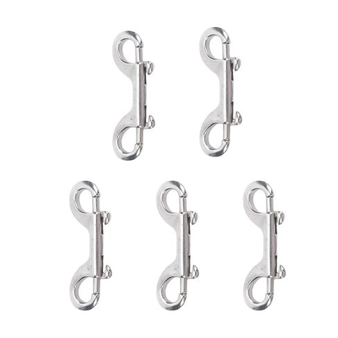 BAFOVY Stainless Steel Double Hook Snap, Heavy Duty Clasp for Ropes Chains Leashes Pets, with Thumb Lever for Easy Operation (90mm*5) in Saudi Arabia