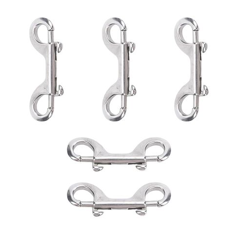 BAFOVY Stainless Steel Double Hook Snap, Heavy Duty Clasp for Ropes Chains Leashes Pets, with Thumb Lever for Easy Operation (90mm*5) in Saudi Arabia
