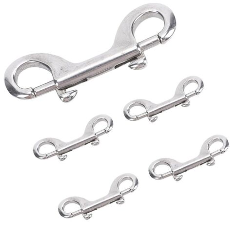 BAFOVY Stainless Steel Double Hook Snap, Heavy Duty Clasp for Ropes Chains Leashes Pets, with Thumb Lever for Easy Operation (90mm*5) in Saudi Arabia