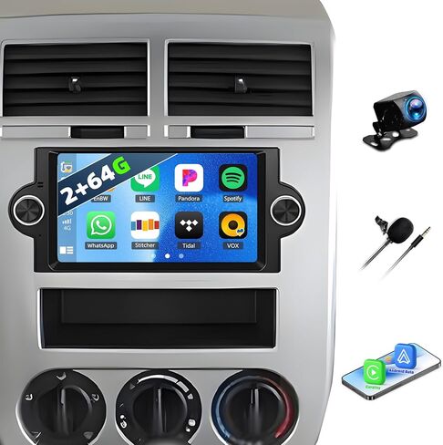 2+64G Car Stereo for Dodge Ram 1500/2500/3500 2006-2008,Dodge Durango 2005-2008,Chrysler 300 Touring/300C/300M 2005-2007,Jeep Grand Cherokee 2005-2009 with Carplay,6.2" Radio with BT FM/RDS WiFi GPS in Kuwait