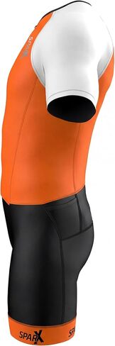 بدلة Sparx للرجال Elite Aerosuit Triathlon بدلة ثلاثية الأكمام للرجال (برتقالي، L) in Kuwait