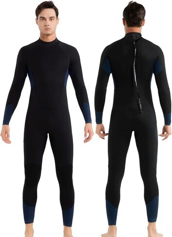 Full Wetsuit Mens Womens 4/3mm Neoprene Diving Scuba Triathlon Wet Suits Cold Water Keep Warm Back Zipper Long Sleeve Thermal Swimsuit in Kuwait