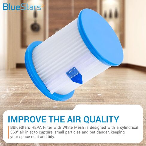 فلتر BlueStars HEPA مع شبكة بيضاء لـ INSE N5S N5T S6T S6P Pro S610/ TMA T120 T121 T151 T150 T220 T210 T181 T180 T220 مكانس كهربائية لاسلكية - قابلة للغسل وقابلة لإعادة الاستخدام - عبوة من 4 + فرشاة in Saudi Arabia