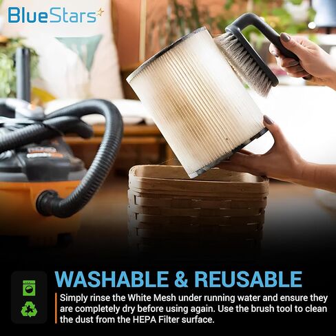 فلتر BlueStars HEPA مع شبكة بيضاء لـ INSE N5S N5T S6T S6P Pro S610/ TMA T120 T121 T151 T150 T220 T210 T181 T180 T220 مكانس كهربائية لاسلكية - قابلة للغسل وقابلة لإعادة الاستخدام - عبوة من 4 + فرشاة in Saudi Arabia
