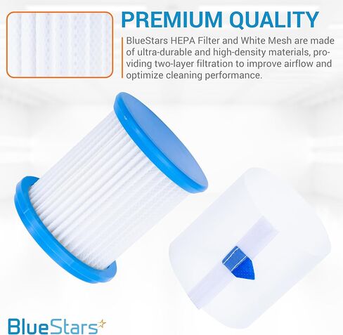 فلتر BlueStars HEPA مع شبكة بيضاء لـ INSE N5S N5T S6T S6P Pro S610/ TMA T120 T121 T151 T150 T220 T210 T181 T180 T220 مكانس كهربائية لاسلكية - قابلة للغسل وقابلة لإعادة الاستخدام - عبوة من 4 + فرشاة in Saudi Arabia