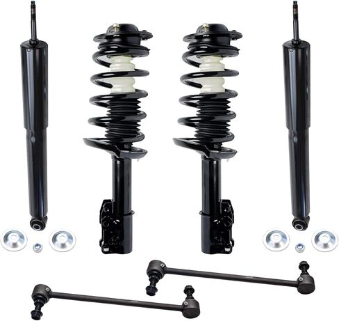 Detroit Axle - 6pc Struts Shocks Kit for 2004-2012 Chevrolet Malibu 2005-2010 Pontiac G6 Aura [w/o RPO Code FE5] Front Struts with Coil Springs Sway Bars + Rear Shock Absorbers Replacement Suspension in Saudi Arabia