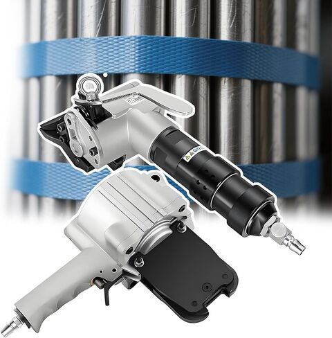 Air-Powered Metal Banding, Pneumatic Strapping Machine for 19/25/32mm Width Steel Straps, 8,500N Tension Force Heavy Duty Air Combined Split Banding Metal Strapping Tool, 25mm in Saudi Arabia