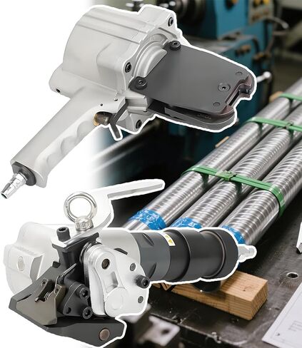 Heavy Duty Split Type Baler Kit, Pneumatic Steel Strapping Machine for 19/25/32mm Width Steel Straps Belts, Steel Straps 18.5lb, Strapping Tool Air-Powered Metal Banding, 19mm in Saudi Arabia