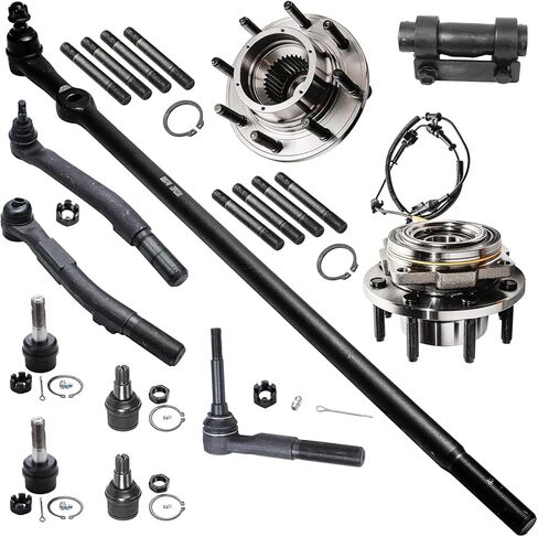 Detroit Axle - 4pc Knuckles Knuckles Kit for 06-11 Honda Civic ، 2 مفاصل التوجيه الأمامية وحمل العجلات 2 محمل العجلات الخلفية ومراكز 2006 2007 2008 2008 2010 2011 بديل in Kuwait