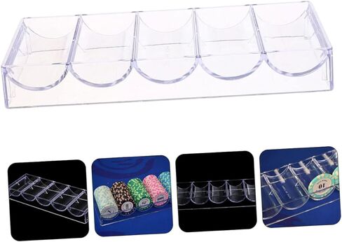 Acrylic Poker Chips Storage Box 100 Chip Capacity for Game Night Organizing for Enthusiasts in Saudi Arabia