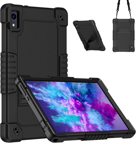 for Urao C107 Tablet Case,for Jeazans OC101/C107 10.1 inch Case,Shockproof Kids Case with Shoulder Strap Hybrid Case for HiGrace C107/ZOFYWNAS C107/Freeski C107 10.1 inch Tablet(Black) in Kuwait