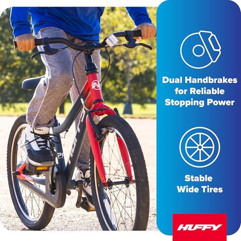 Huffy GRM Kids’ Bike, 12"/16"/20"/24", Dual/Triple Brakes, Multi-Mode Learning & Parent Assist Handle on 12"/16", Rider Fit Range Across Sizes: 33"–58", Memory Foam Saddle, Multiple Color Options in Kuwait