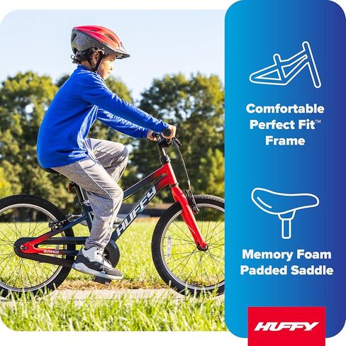Huffy GRM Kids’ Bike, 12"/16"/20"/24", Dual/Triple Brakes, Multi-Mode Learning & Parent Assist Handle on 12"/16", Rider Fit Range Across Sizes: 33"–58", Memory Foam Saddle, Multiple Color Options in Kuwait