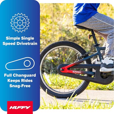 Huffy GRM Kids’ Bike, 12"/16"/20"/24", Dual/Triple Brakes, Multi-Mode Learning & Parent Assist Handle on 12"/16", Rider Fit Range Across Sizes: 33"–58", Memory Foam Saddle, Multiple Color Options in Kuwait