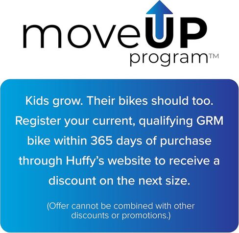 Huffy GRM Kids’ Bike, 12"/16"/20"/24", Dual/Triple Brakes, Multi-Mode Learning & Parent Assist Handle on 12"/16", Rider Fit Range Across Sizes: 33"–58", Memory Foam Saddle, Multiple Color Options in Kuwait