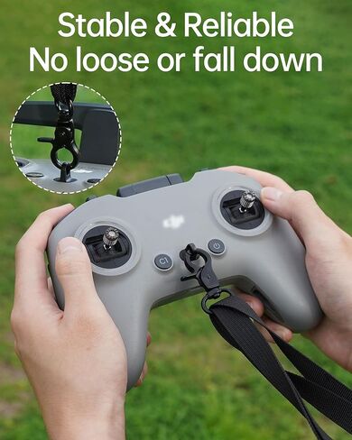 حزام رقبة قابل للتعديل لسلسلة DJI Avata 2/Avata/FPV/Phantom 3/4/Inspire، وحدة الهواء O3 ووحدة التحكم عن بعد FPV 3/2، RadioMaster TX12/Jumper T18 - حبل من جلد البولي يوريثان مع خطافات معدنية (50-63 بوصة) in Kuwait