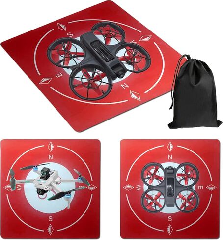 وسادة هبوط عالمية بدون طيار - حصيرة أرضية محمولة وصديقة للبيئة لـ DJI، الحجر المقدس، الطائرات بدون طيار القوية (تناسب جميع الموديلات) (أحمر) in Kuwait
