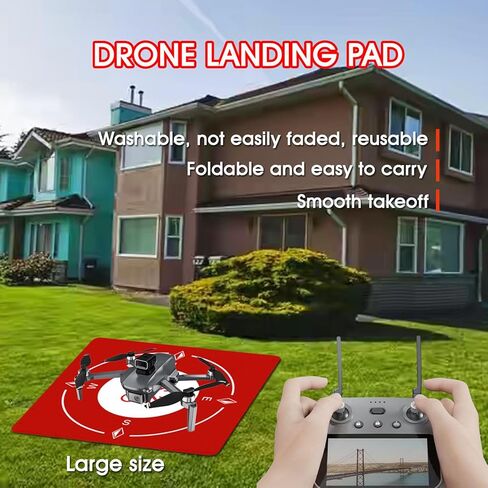 وسادة هبوط عالمية بدون طيار - حصيرة أرضية محمولة وصديقة للبيئة لـ DJI، الحجر المقدس، الطائرات بدون طيار القوية (تناسب جميع الموديلات) (أحمر) in Kuwait