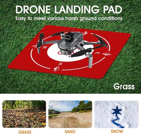 وسادة هبوط عالمية بدون طيار - حصيرة أرضية محمولة وصديقة للبيئة لـ DJI، الحجر المقدس، الطائرات بدون طيار القوية (تناسب جميع الموديلات) (أحمر) in Kuwait