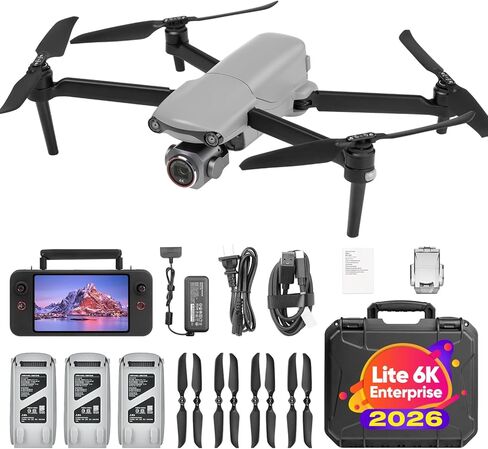 Autel Robotics EVO Lite 6K Enterprise، 1 بوصة CMOS 6K C-amera، فتحة F2.8 ~ F11، تكبير رقمي 16x، التعرف على الهدف 2026 AI، 866 جرام، 40 دقيقة، استشعار العوائق، ناقل حركة 12 كيلومتر in Saudi Arabia