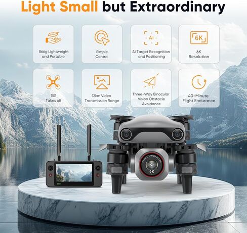 Autel Robotics EVO Lite 6K Enterprise، 1 بوصة CMOS 6K C-amera، فتحة F2.8 ~ F11، تكبير رقمي 16x، التعرف على الهدف 2026 AI، 866 جرام، 40 دقيقة، استشعار العوائق، ناقل حركة 12 كيلومتر in Saudi Arabia