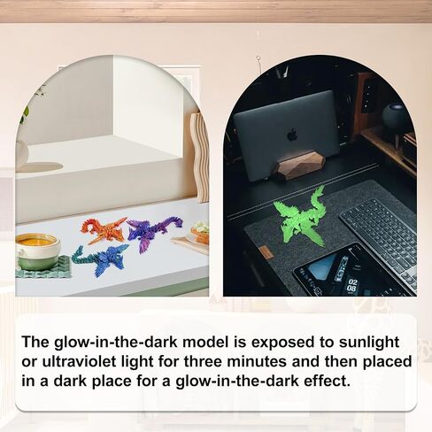 Dragon المطبوع ثلاثي الأبعاد مع أجنحة Flying Dragon 4pcs ، و 9 بوصات مفصلية مجنحة مجنحة للهدية المطبوعة ثلاثية الأبعاد ، ديكور الحيوانات الأليفة المكتبية ، مجموعة ألعاب تململ in Kuwait