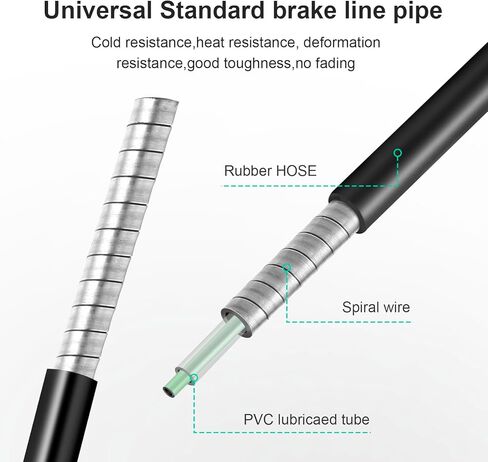 Brake Cable Housing, 5mm x 50ft Bicycle/Bike Lined Brake Cable Housing,Bicycle Brake Cable Housing,Bicycle Brake Cable Gear Wires Bikes Replacement Accessory for Mountain MTB or Road Bike, Black in Kuwait