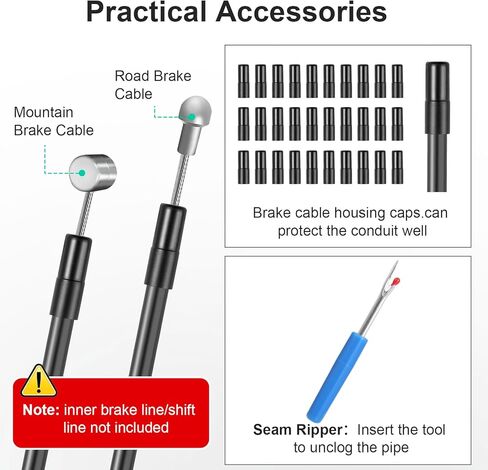 Brake Cable Housing, 5mm x 50ft Bicycle/Bike Lined Brake Cable Housing,Bicycle Brake Cable Housing,Bicycle Brake Cable Gear Wires Bikes Replacement Accessory for Mountain MTB or Road Bike, Black in Kuwait