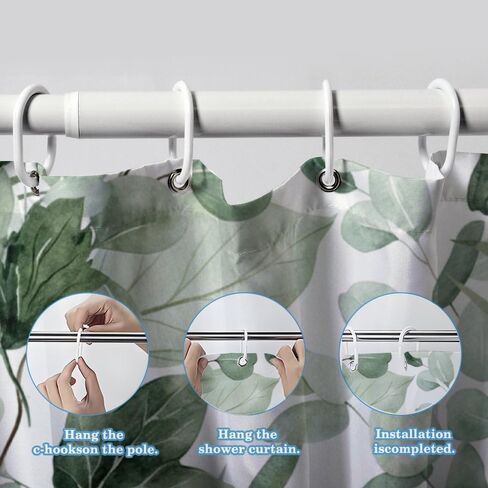 ستارة حمام بنمط أوراق السرخس مع خطافات، ستارة دش صيفية مقاومة للماء بوهو، ستائر كوتاجكور من القماش قابلة للغسل لديكور حوض الاستحمام RV وإكسسواراتها 68 × 72 بوصة in Kuwait