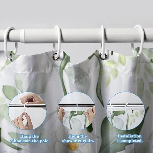 الأوركيد كاميليا عزر دش كشك الستار مع السنانير، الصيف ستارة دش الحد الأدنى للماء، قابل للغسل النسيج عطلة ستائر أنيقة للحمام لعطلة الديكور 72 × 72 في in Kuwait