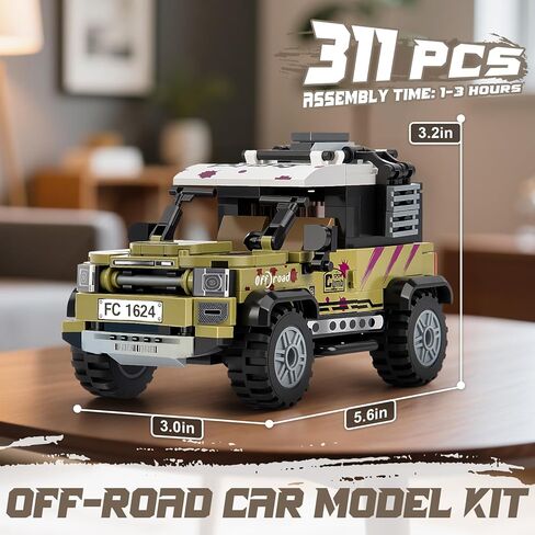 Off-Road Car Building Set for Adults, City Truck Toys, Cars Collectible Decor Model Kits, Ideal Gifts for Teens Boys Girls Age 8+ (317 Pieces) in Kuwait