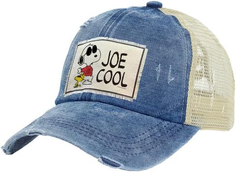 BRIEF INSANITY Snoopy Joe Cool Baseball Cap - Custom Fitted Cartoon Themed Snap Back Hat | Unisex Adult Trucker Cap in Saudi Arabia