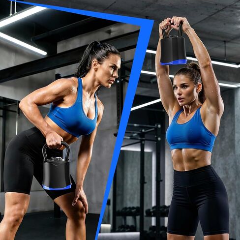 Adjustable Kettlebell，6-in-1 Quick Change Adjustable Kettlebell Set (6.5-40 LBS) for Home Gym - Space-Saving Design with Scratch-Resistant Rubber Base to Protect Floors, Two-Way Rotating Handle for Full Body Workouts in Kuwait