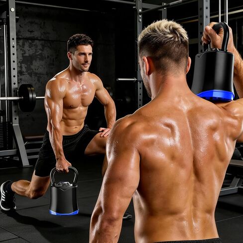 Adjustable Kettlebell，6-in-1 Quick Change Adjustable Kettlebell Set (6.5-40 LBS) for Home Gym - Space-Saving Design with Scratch-Resistant Rubber Base to Protect Floors, Two-Way Rotating Handle for Full Body Workouts in Kuwait