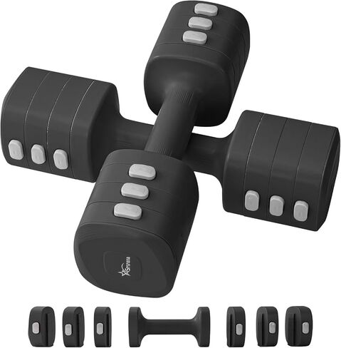 2-in-1 Adjustable Dumbbell & Kettlebell Set for Women (1.1-12.1 lbs), Quick-Change Free Weights for Home Gym, Pilates & Full Body Workout in Saudi Arabia