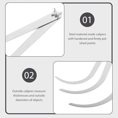3Pcs Metal Outside Calipers with Firm Joint Polished Surface Ceramic Sculpture Measuring Tools for Carving Pottery Modeling Bent-Leg Design for Precise Measurement Irregular Shapes in Saudi Arabia