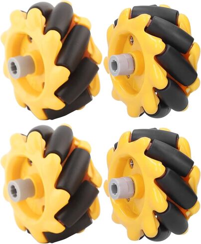 Wheel Omni Robot Mecanum Wheel Smart Robot Car Parts Accessories OmniDirectional DIY Toy Components 48mm (Two Pairs) in Kuwait