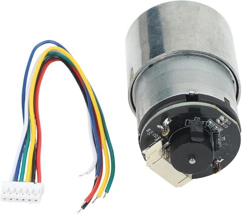 DC Reduction Motor with Hall Encoder, JGB37-520 12V/24V Gear Motor, 25kgcm Torque, Adjustable Speed for Robotics(12V176) in Saudi Arabia