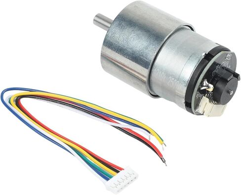 DC Reduction Motor with Hall Encoder, JGB37-520 12V/24V Gear Motor, 25kgcm Torque, Adjustable Speed for Robotics(12V176) in Saudi Arabia