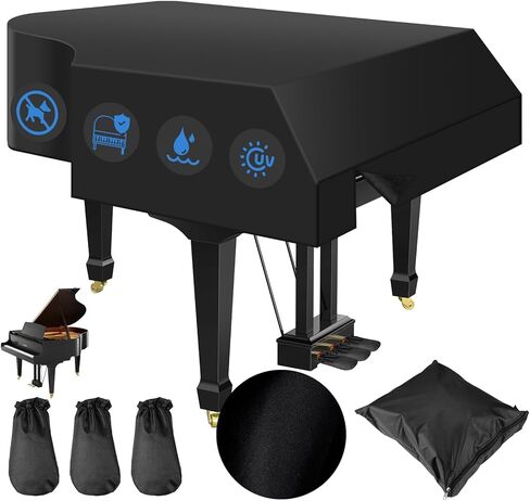 غطاء بيانو صغير للأطفال - طبقة خارجية من أكسفورد 600D مع بطانة من الصوف الفخم، مقاوم للماء للخدش لتغطية البيانو الكبير (S - 62.99 بوصة/160 سم) in Kuwait